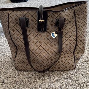 Dooney & Bourke Tan and Brown Patterned Tote